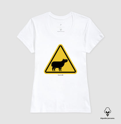 CAMISETA ALGODÃO PERUANO CUIDADO CAPIVARA