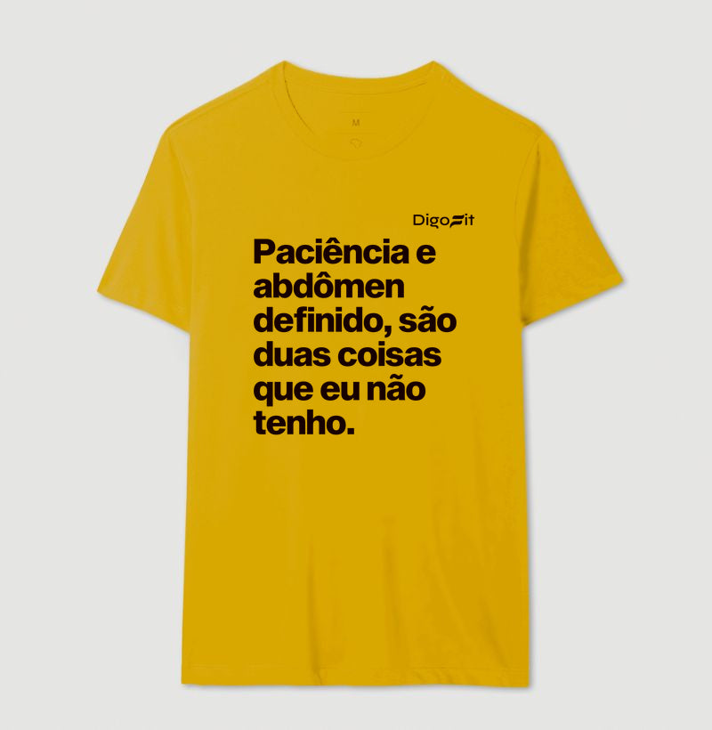CAMISETA ACADEMIA PACIÊNCIA E ABDÔMEN DEFINIDO