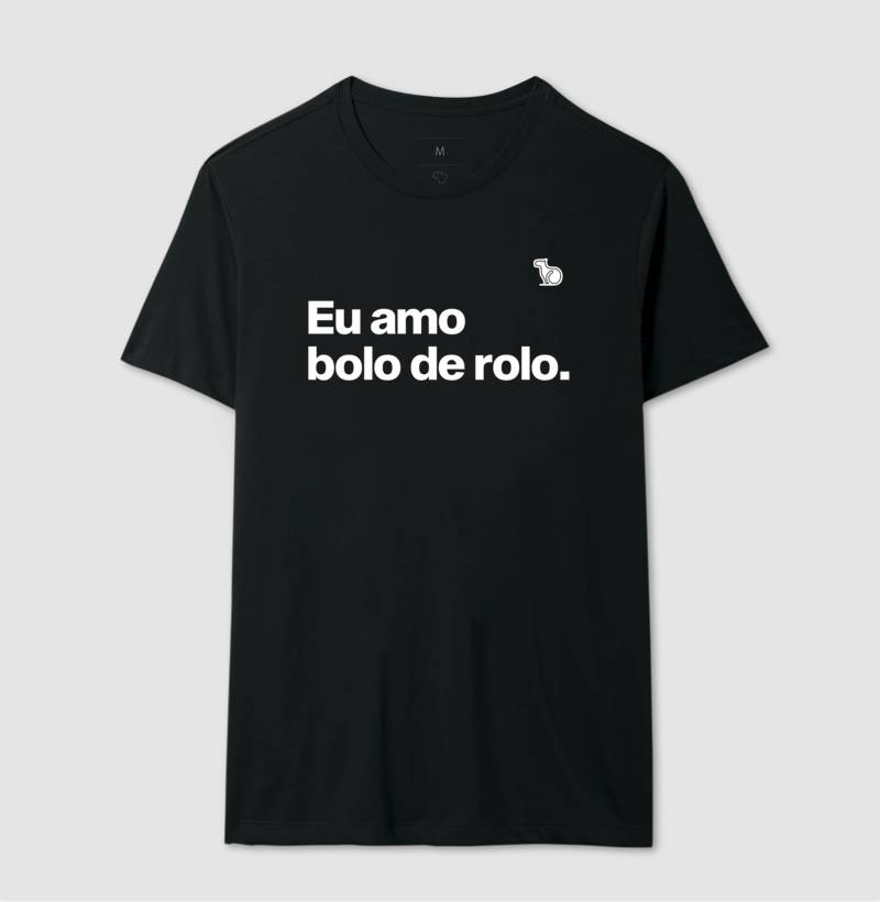 CAMISETA CASAL EU AMO BOLO DE ROLO