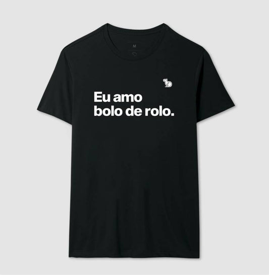 CAMISETA CASAL EU AMO BOLO DE ROLO