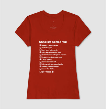 CAMISETA CHECKLIST MÃE RAIZ
