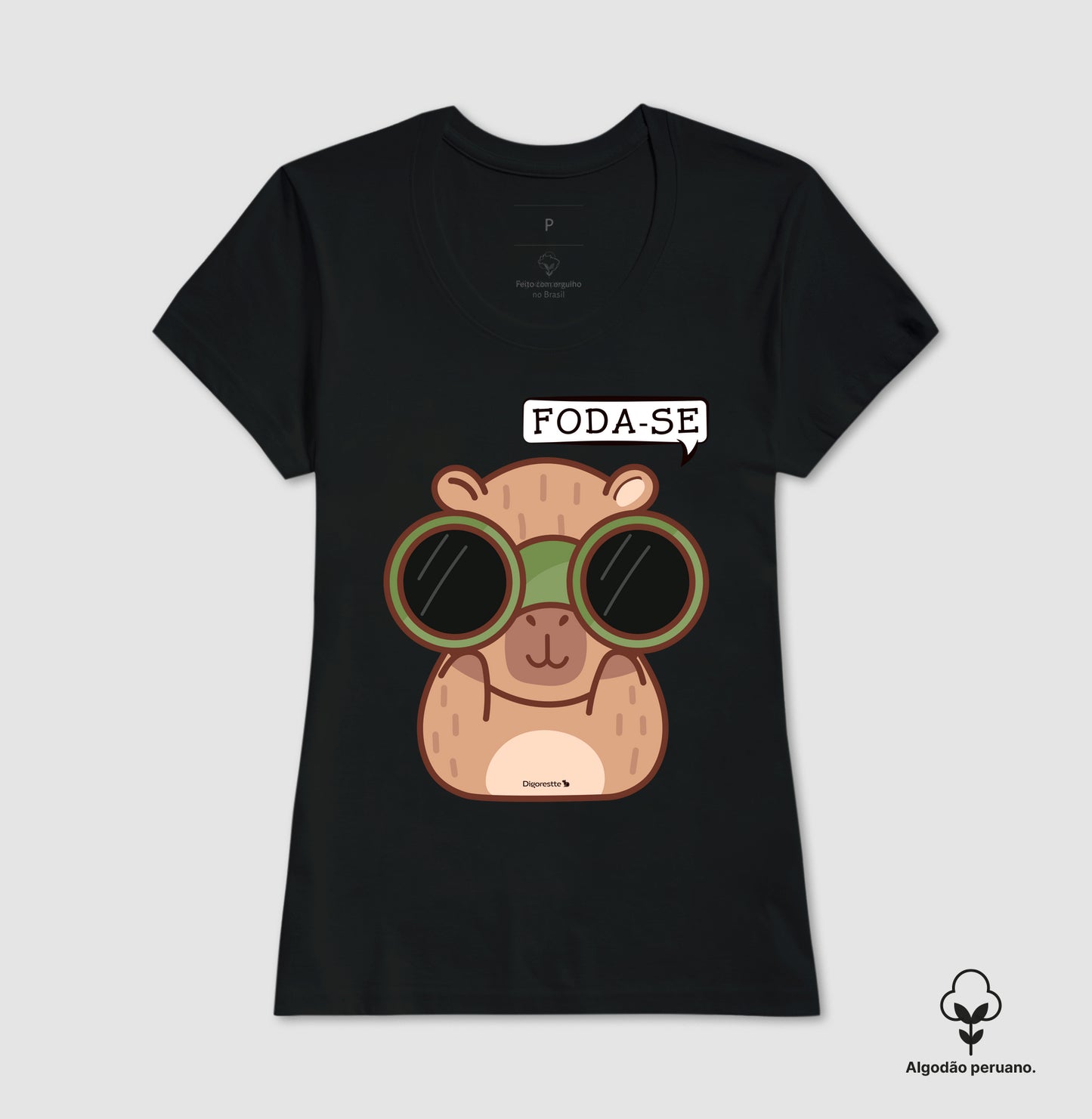 CAMISETA ALGODÃO PERUANO CAPIVARA ESTRESSADA