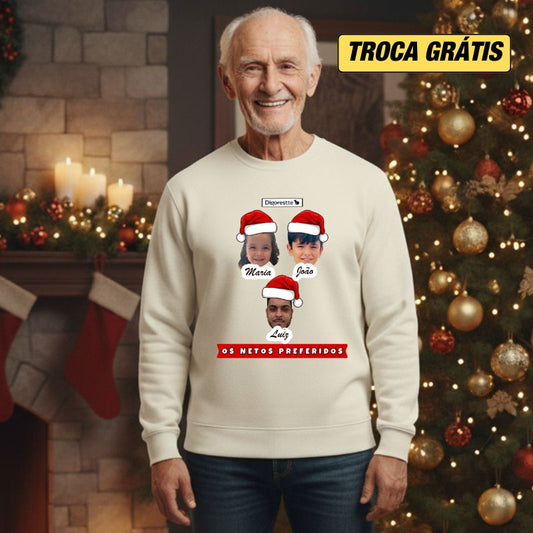 MOLETOM SUÉTER PERSONALIZADO NATAL RECORTES FOTOS