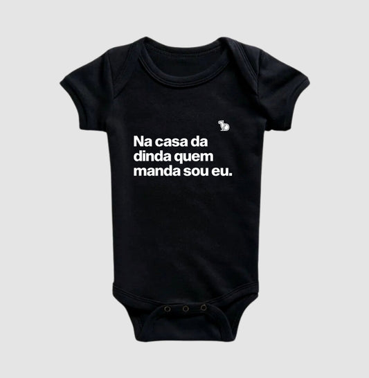 BODY INFANTIL EU MANDO NA CASA DA DINDA