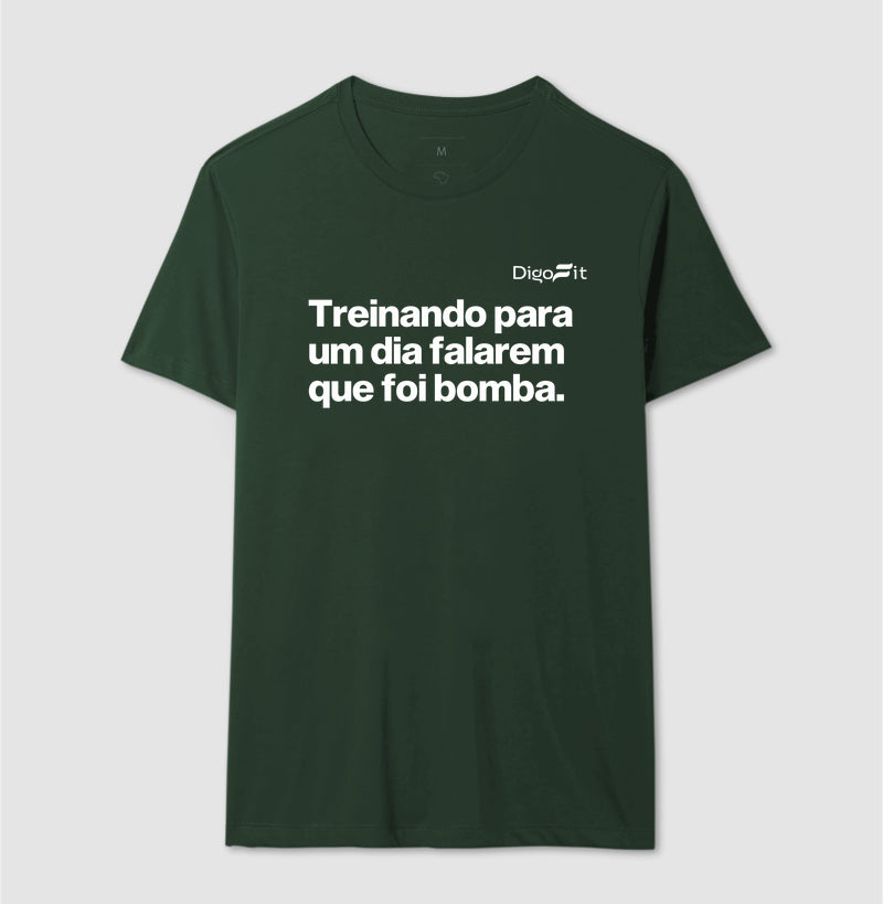 CAMISETA ACADEMIA TREINANDO PARA FALAREM QUE FOI BOMBA