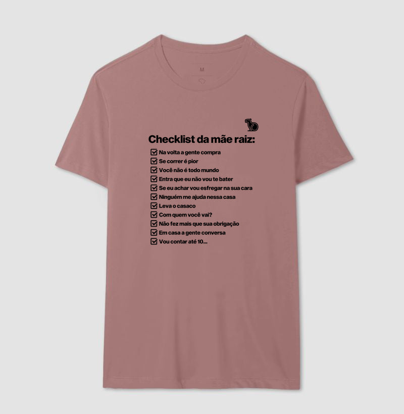 CAMISETA CHECKLIST MÃE RAIZ