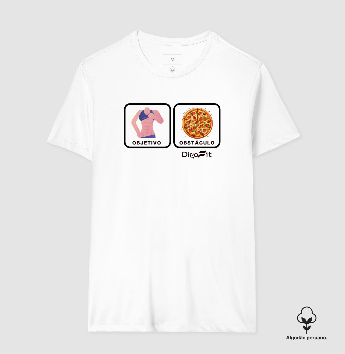 CAMISETA ALGODÃO PERUANO ACADEMIA OBJETIVO X OBSTÁCULO