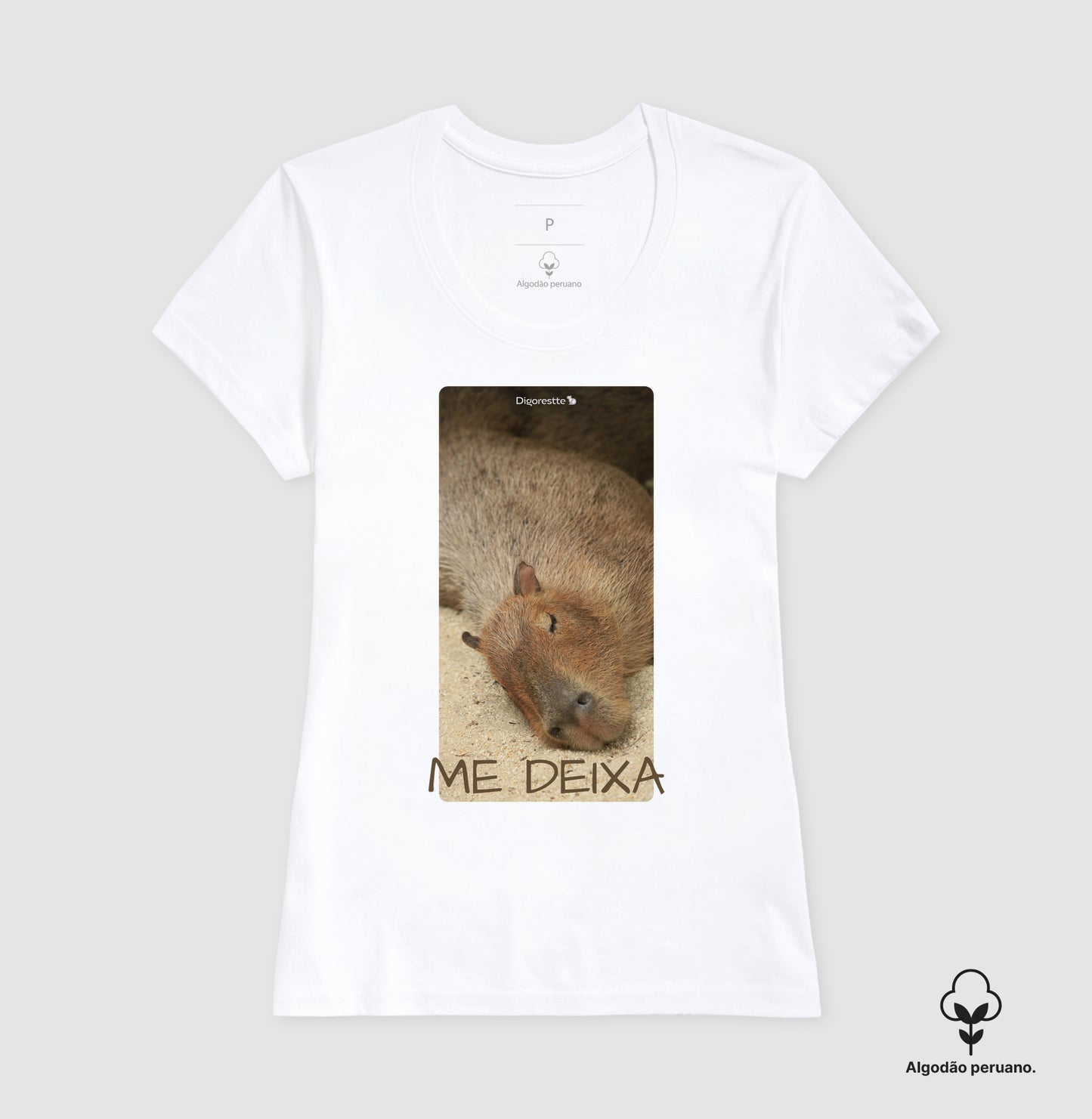 CAMISETA ALGODÃO PERUANO CAPIVARA ME DEIXA