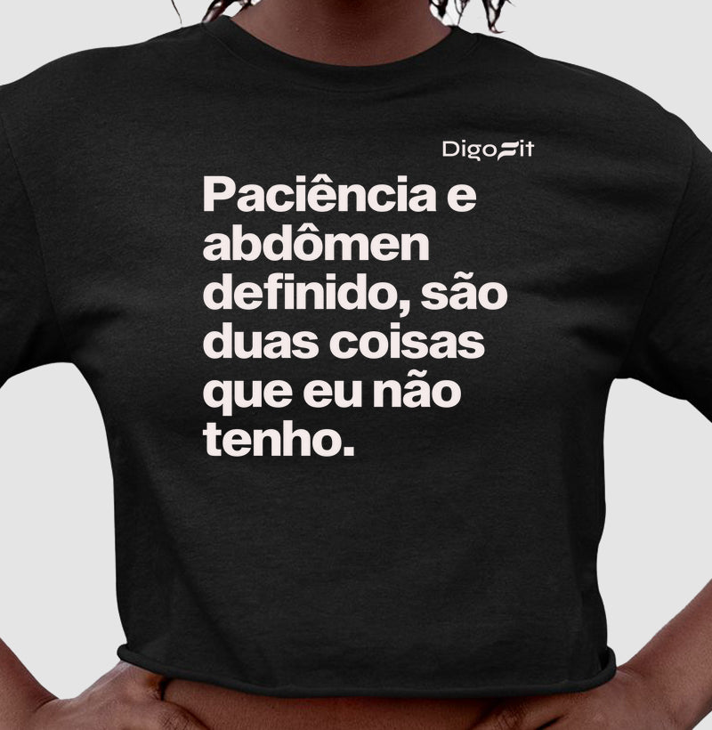 CROPPED ACADEMIA PACIÊNCIA E ABDÔMEN DEFINIDO