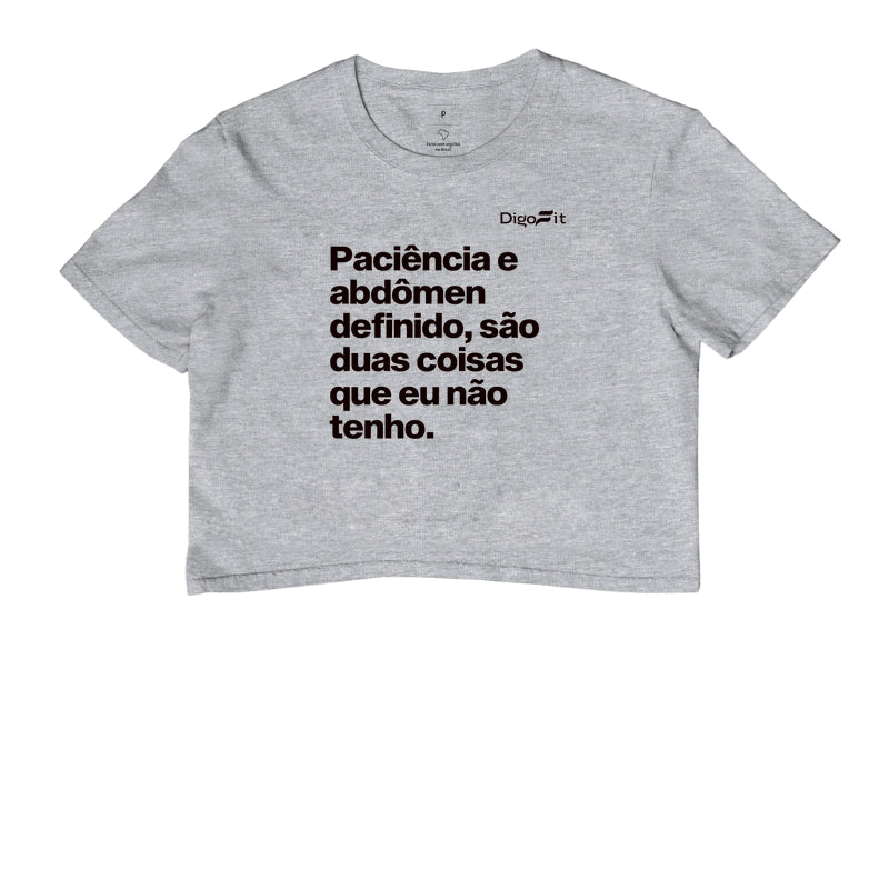CROPPED ACADEMIA PACIÊNCIA E ABDÔMEN DEFINIDO