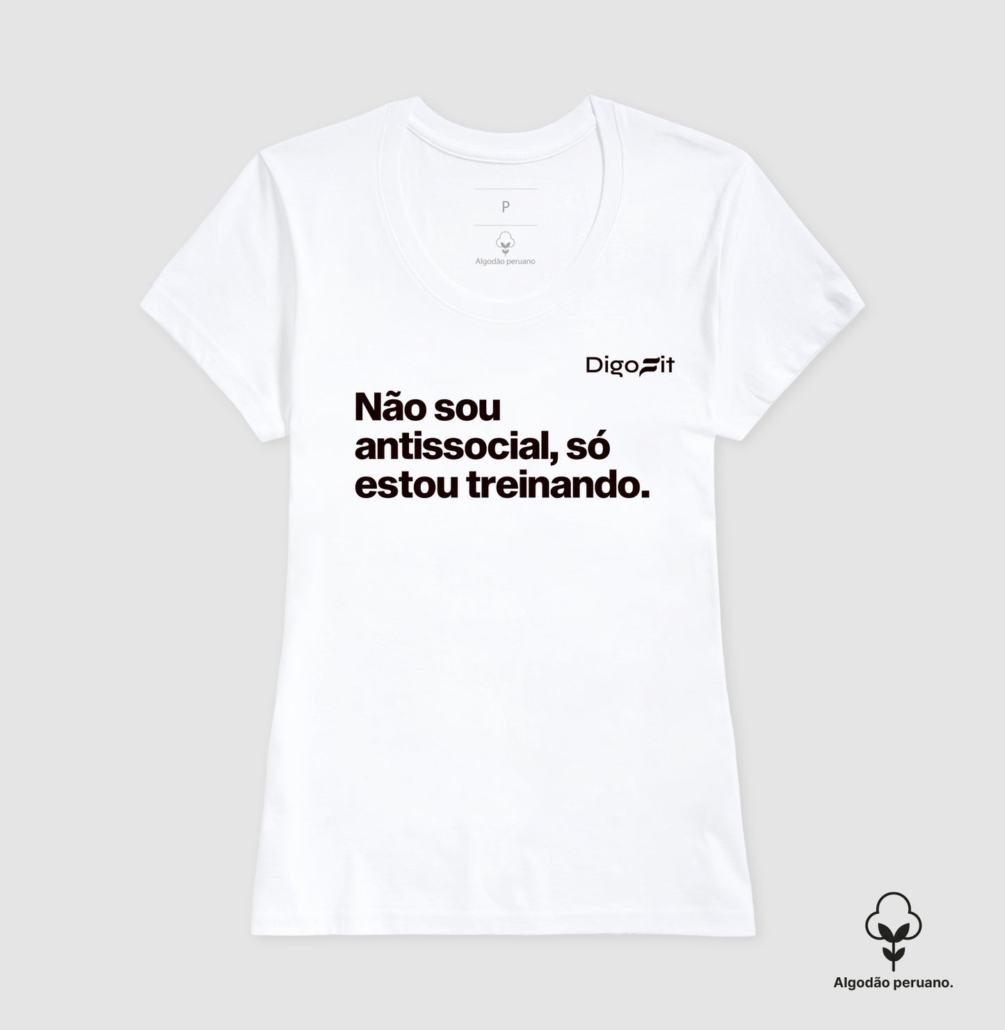 CAMISETA ALGODÃO PERUANO ACADEMIA NÃO SOU ANTISSOCIAL SÓ ESTOU TREINANDO