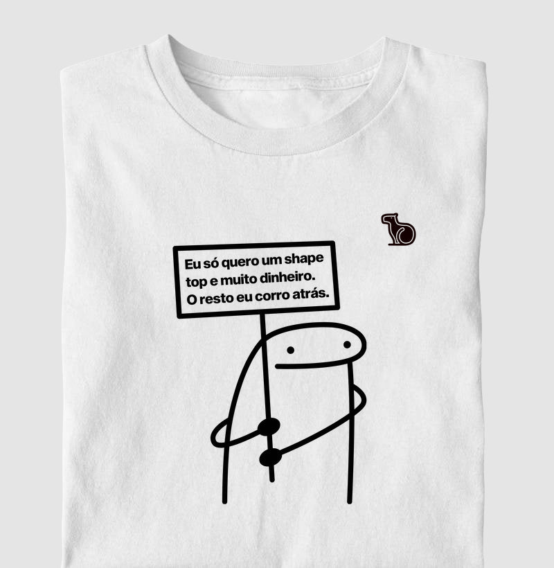 CAMISETA ANO NOVO UM SHAPE TOP E MUITO DINHEIRO