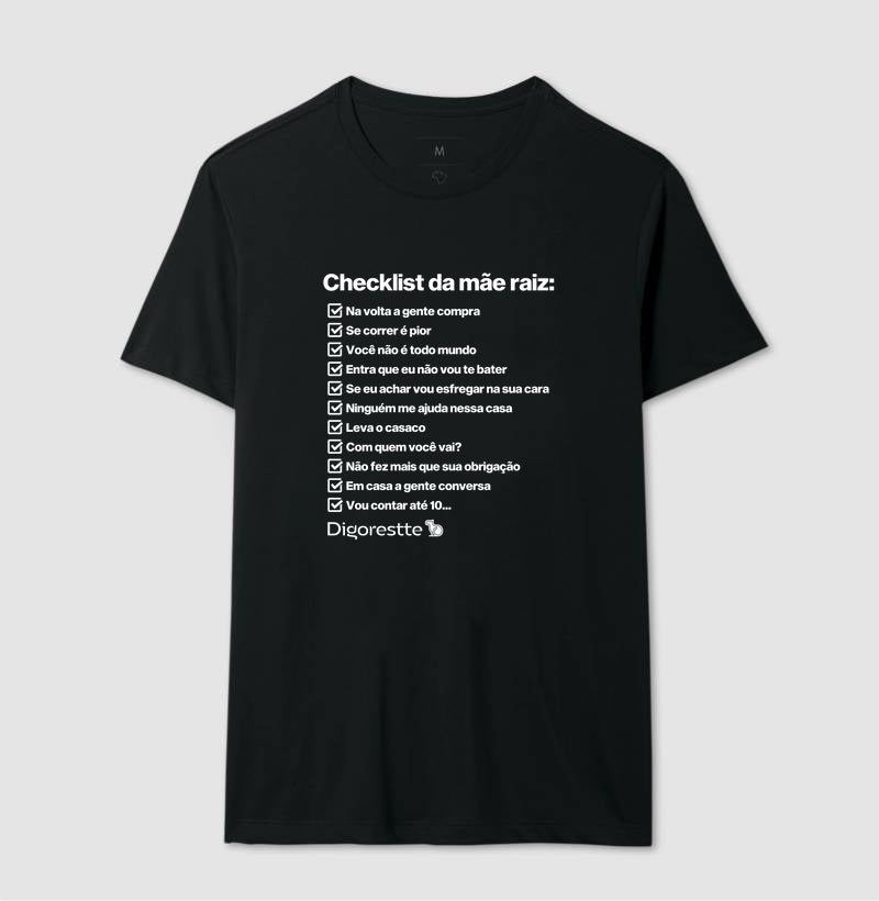 CAMISETA CHECKLIST MÃE RAIZ