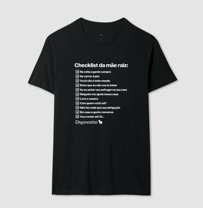 CAMISETA CHECKLIST MÃE RAIZ