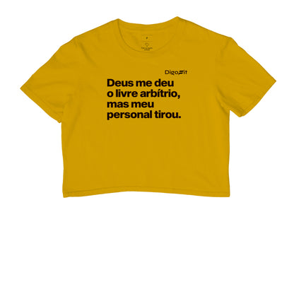 CROPPED ACADEMIA MEU PERSONAL TIROU MEU LIVRE ARBÍTRIO