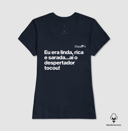 CAMISETA ALGODÃO PERUANO ACADEMIA LINDA RICA E SARADA