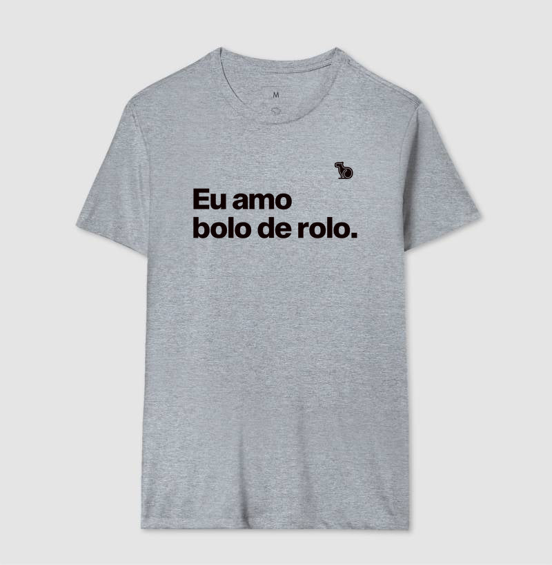 CAMISETA CASAL EU AMO BOLO DE ROLO