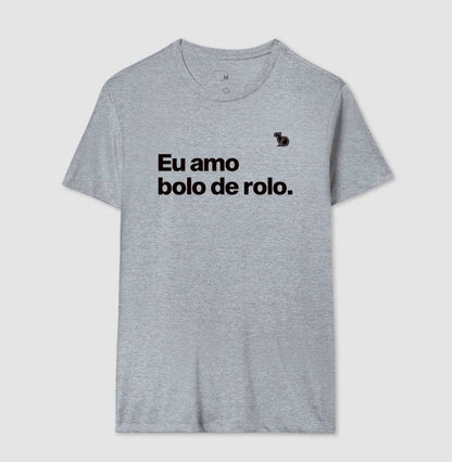 CAMISETA CASAL EU AMO BOLO DE ROLO