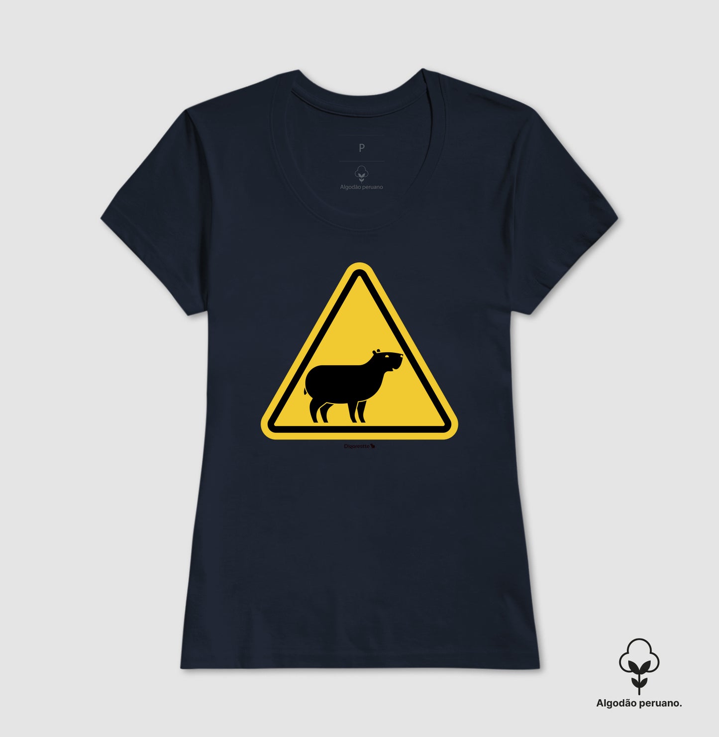 CAMISETA ALGODÃO PERUANO CUIDADO CAPIVARA