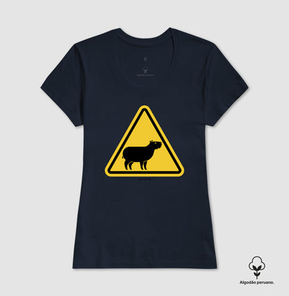 CAMISETA ALGODÃO PERUANO CUIDADO CAPIVARA