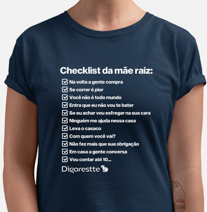 CAMISETA CHECKLIST MÃE RAIZ