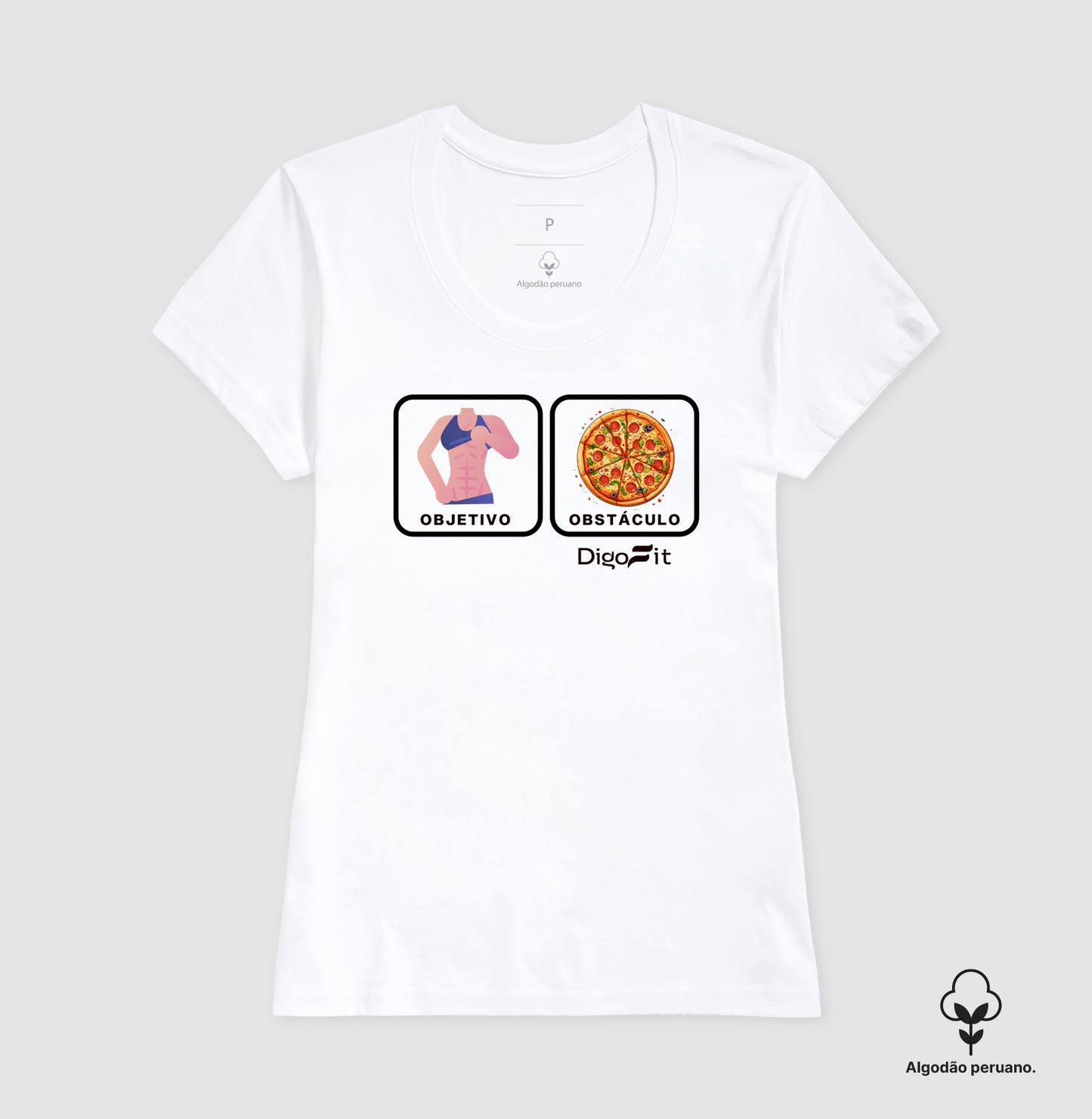 CAMISETA ALGODÃO PERUANO ACADEMIA OBJETIVO X OBSTÁCULO