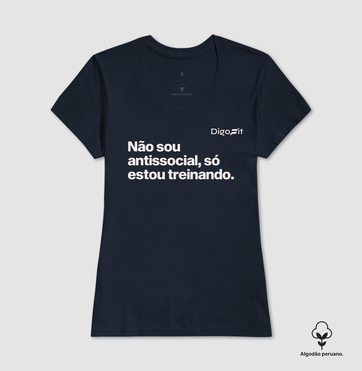 CAMISETA ALGODÃO PERUANO ACADEMIA NÃO SOU ANTISSOCIAL SÓ ESTOU TREINANDO