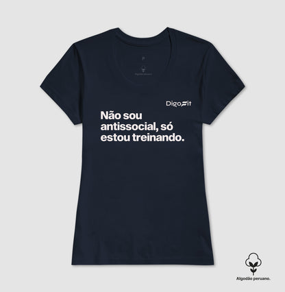 CAMISETA ALGODÃO PERUANO ACADEMIA NÃO SOU ANTISSOCIAL SÓ ESTOU TREINANDO