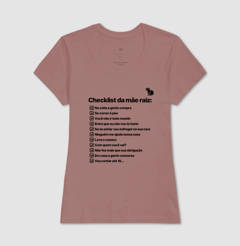 CAMISETA CHECKLIST MÃE RAIZ