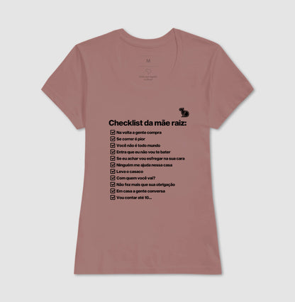 CAMISETA CHECKLIST MÃE RAIZ