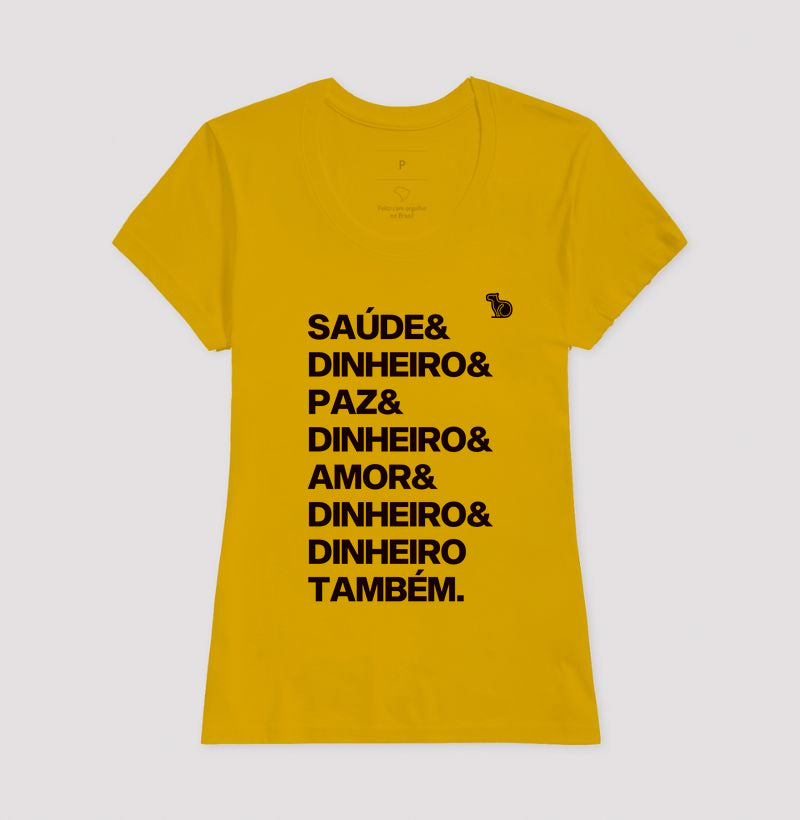 CAMISETA ANO NOVO DINHEIRO E DINHEIRO TAMBÉM