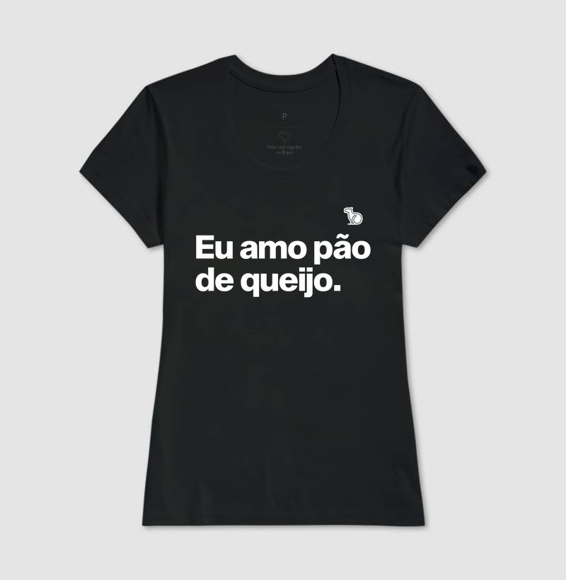 CAMISETA CASAL EU AMO PÃO DE QUEIJO