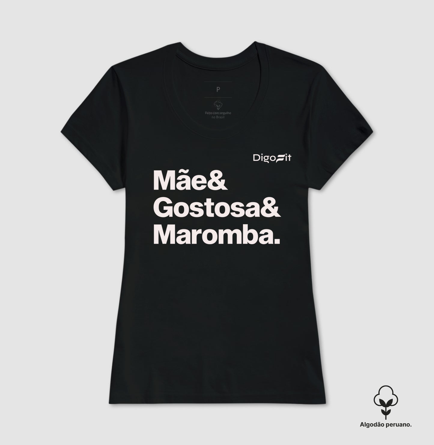 CAMISETA ALGODÃO PERUANO ACADEMIA MÃE GOSTOSA E MAROMBA