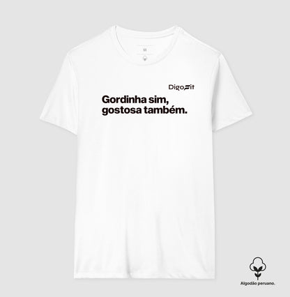 CAMISETA ALGODÃO PERUANO ACADEMIA GORDINHA SIM GOSTOSA TAMBÉM