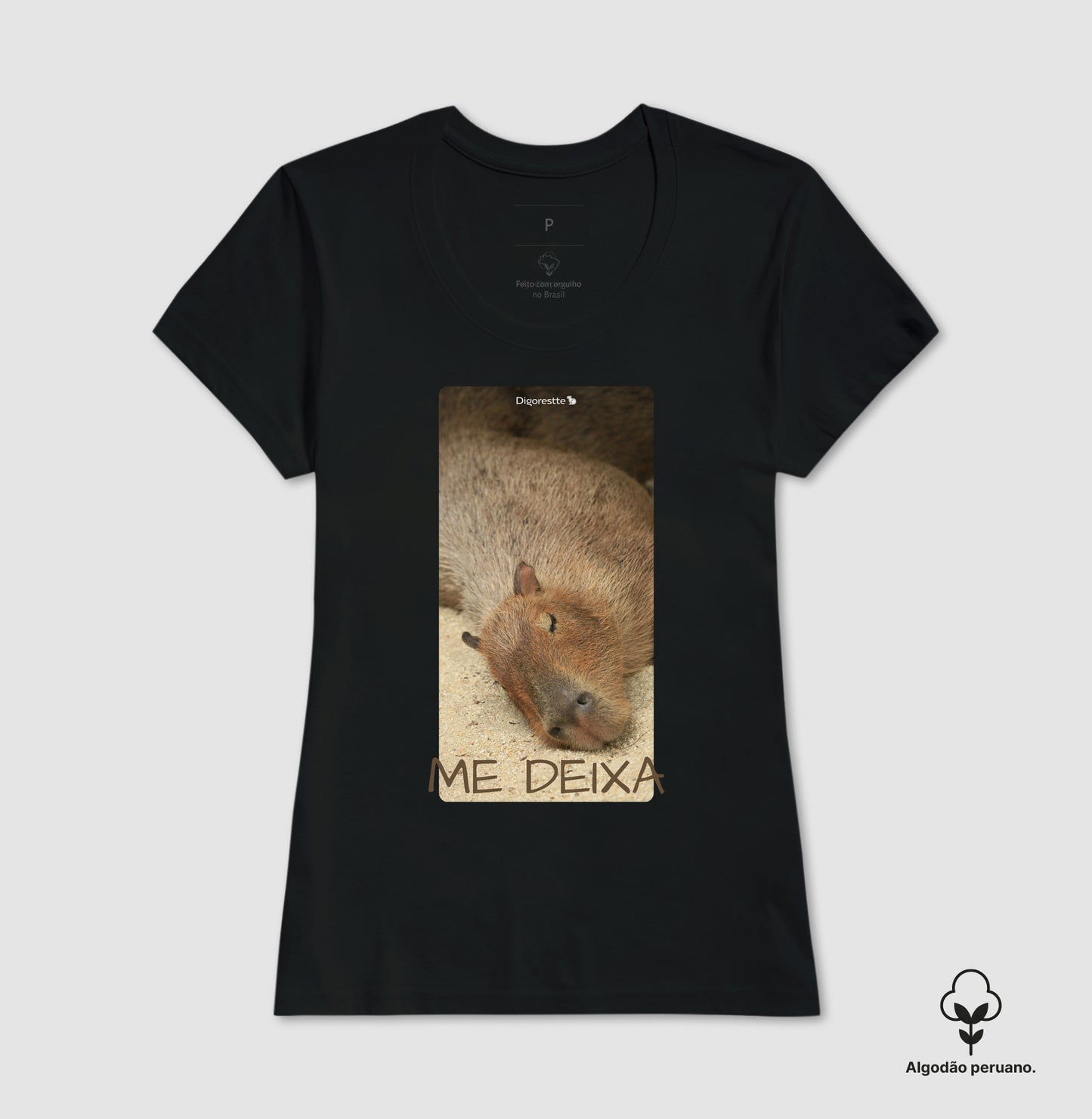 CAMISETA ALGODÃO PERUANO CAPIVARA ME DEIXA