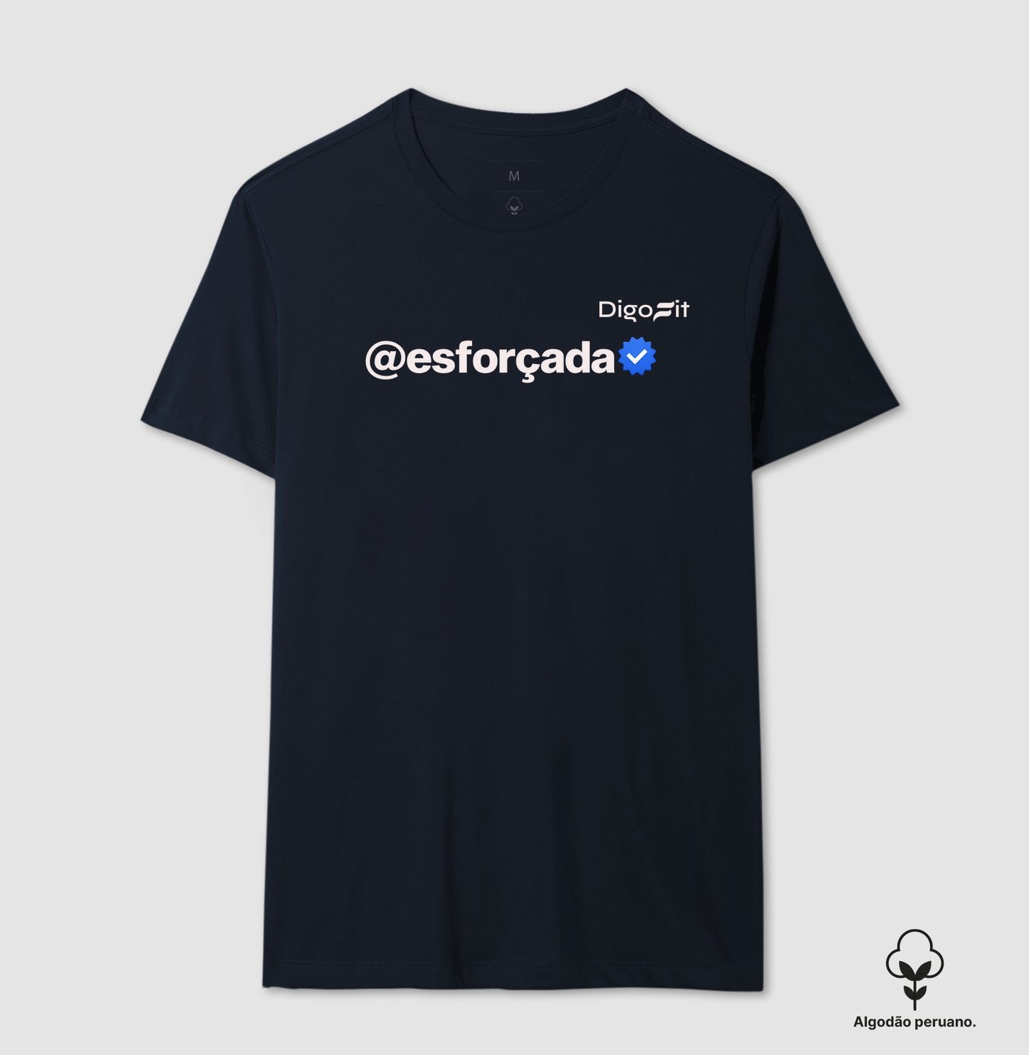 CAMISETA ALGODÃO PERUANO ACADEMIA VERIFICADA COMO ESFORÇADA