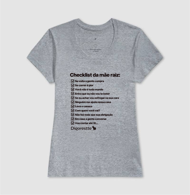 CAMISETA CHECKLIST MÃE RAIZ