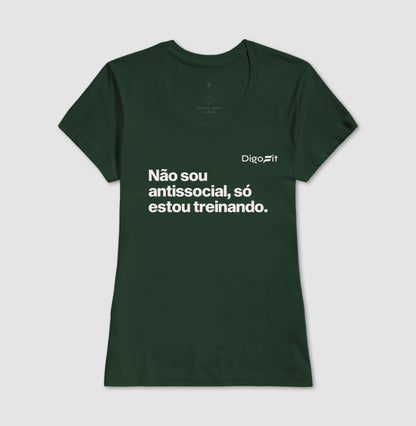 CAMISETA ACADEMIA NÃO SOU ANTISSOCIAL SÓ ESTOU TREINANDO
