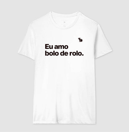 CAMISETA CASAL EU AMO BOLO DE ROLO