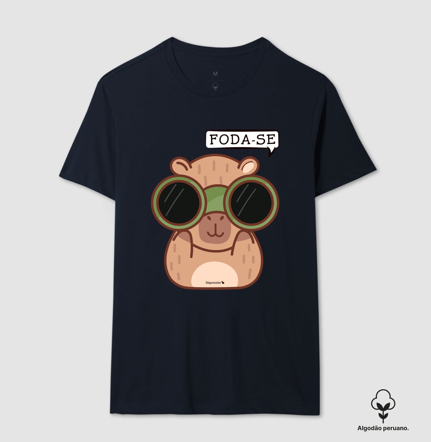 CAMISETA ALGODÃO PERUANO CAPIVARA ESTRESSADA