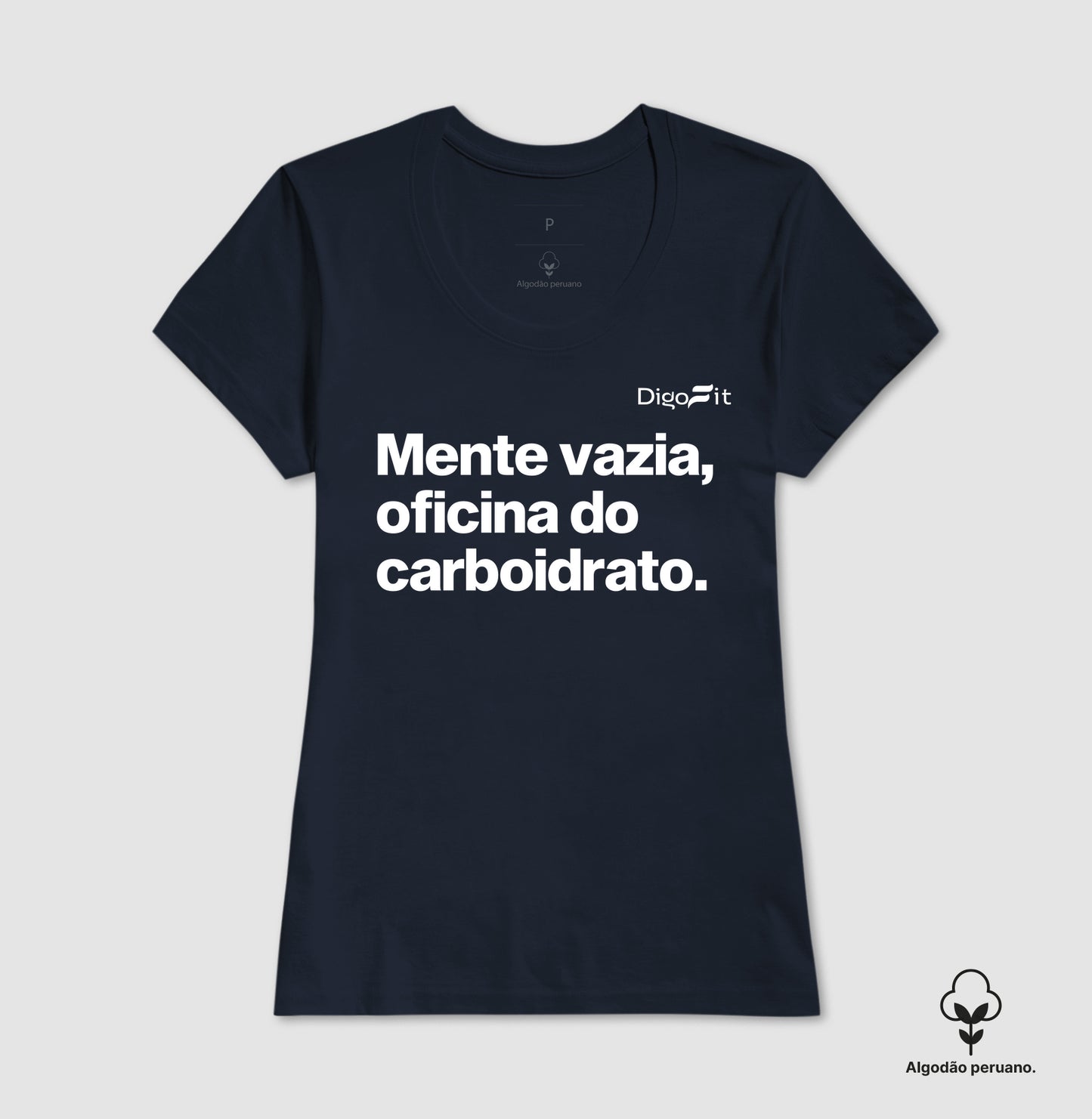CAMISETA ALGODÃO PERUANO ACADEMIA MENTE VAZIA OFICINA DO CARBOIDRATO