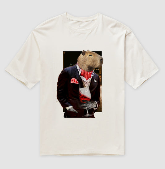 CAMISETA OVERSIZED CAPIVARA ELEGANTE