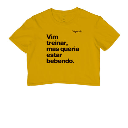 CROPPED ACADEMIA VIM TREINAR MAS QUERIA ESTAR BEBENDO