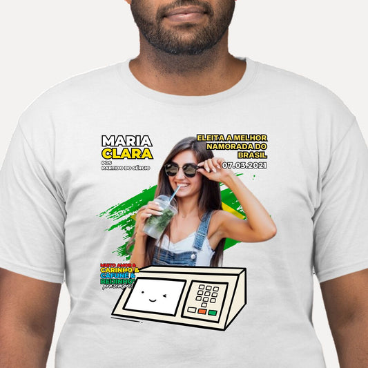 CAMISETA PERSONALIZADA ELEITA MELHOR NAMORADA / ESPOSA