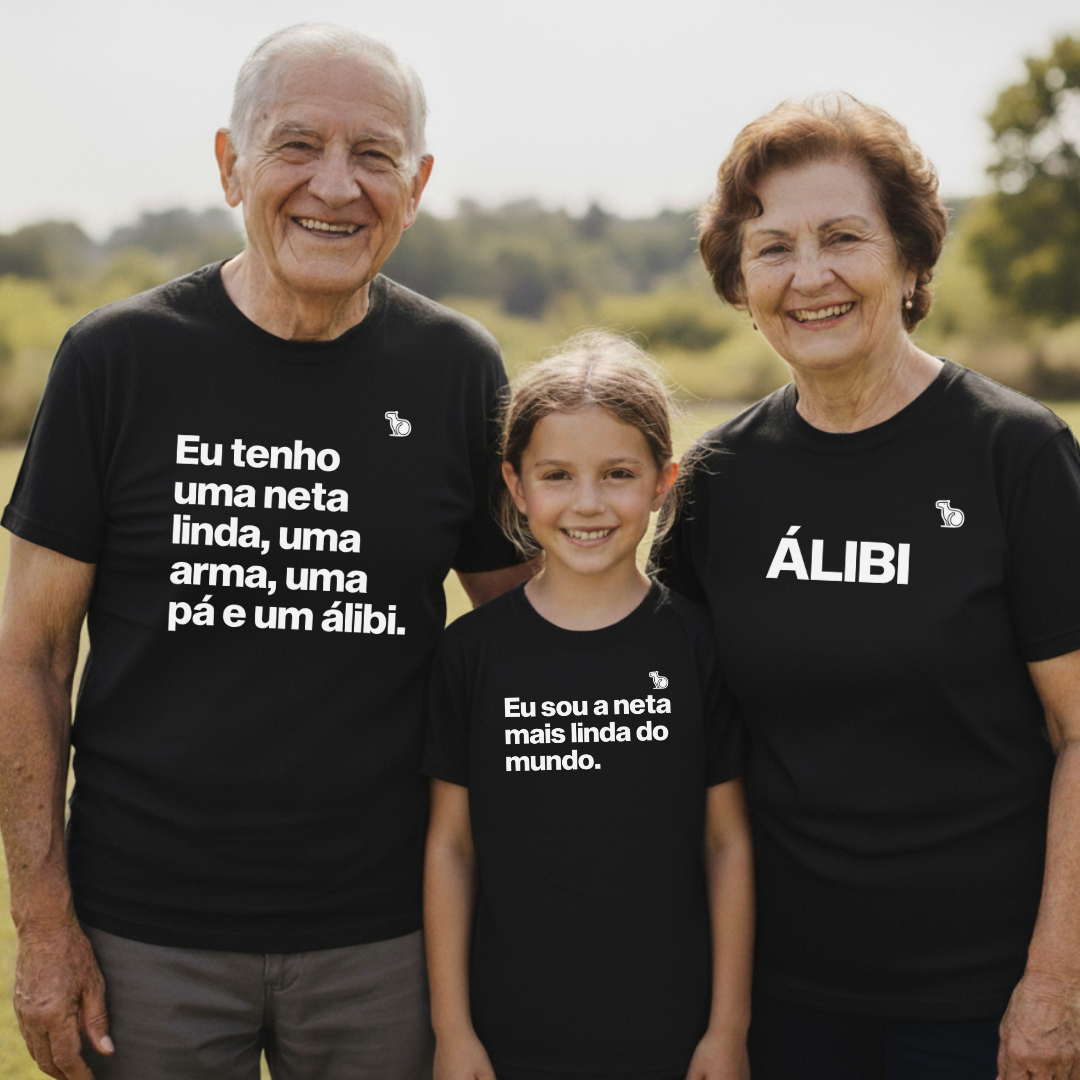 KIT CAMISETAS AVÓS COM ÁLIBI