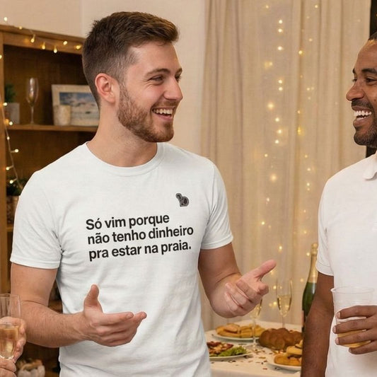 CAMISETA / CROPPED ANO NOVO SÓ VIM PORQUE NÃO TENHO DINHEIRO