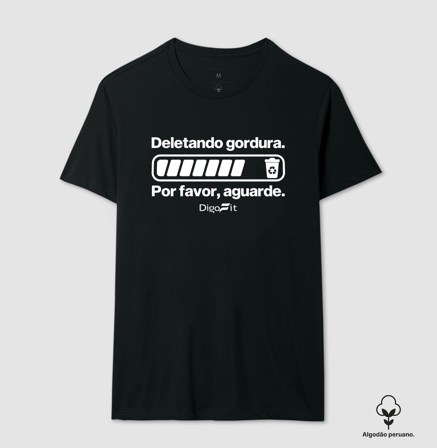 CAMISETA ALGODÃO PERUANO ACADEMIA DELETANDO GORDURA