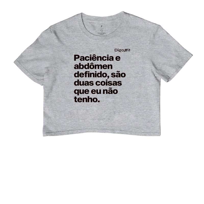 CROPPED ACADEMIA PACIÊNCIA E ABDÔMEN DEFINIDO