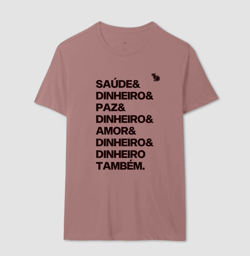 CAMISETA ANO NOVO DINHEIRO E DINHEIRO TAMBÉM