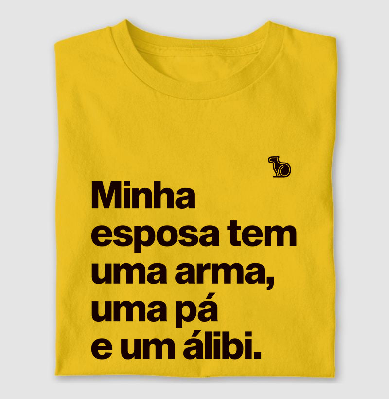 CAMISETA ESPOSA COM ÁLIBI